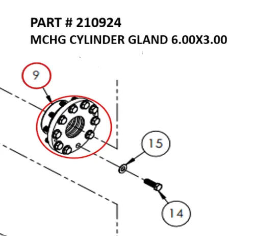 MCHG CYLINDER GLAND 6.00X3.00 - Part No. 210924 | Midwest Tractor ...